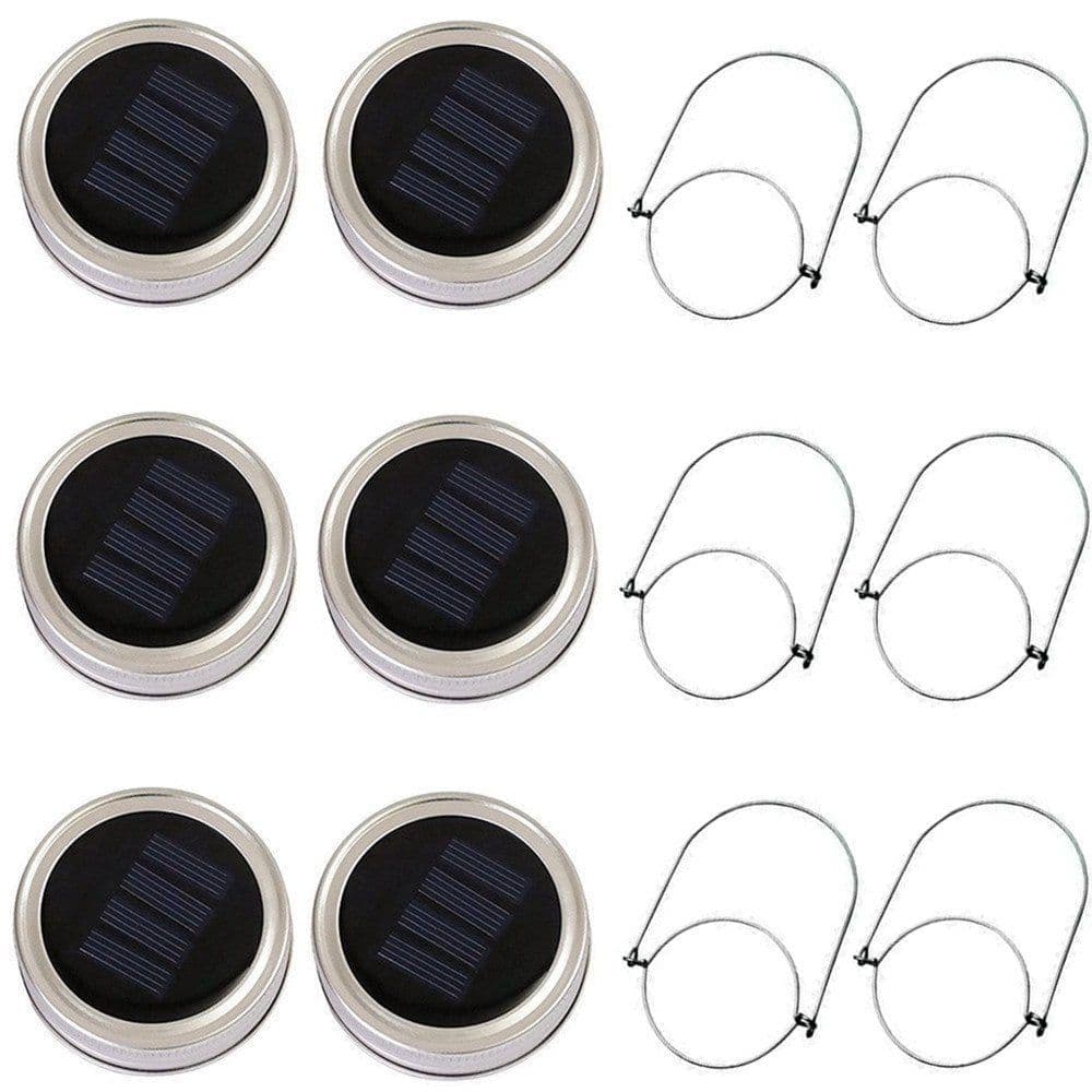 image-Solar Mason Jar Lid String Light 20LED Waterproof Outdoor Decoration