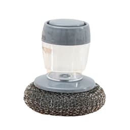 image-Kitchen Dish Brush with Liquid Soap Dispenser Press Type Sponge Head
