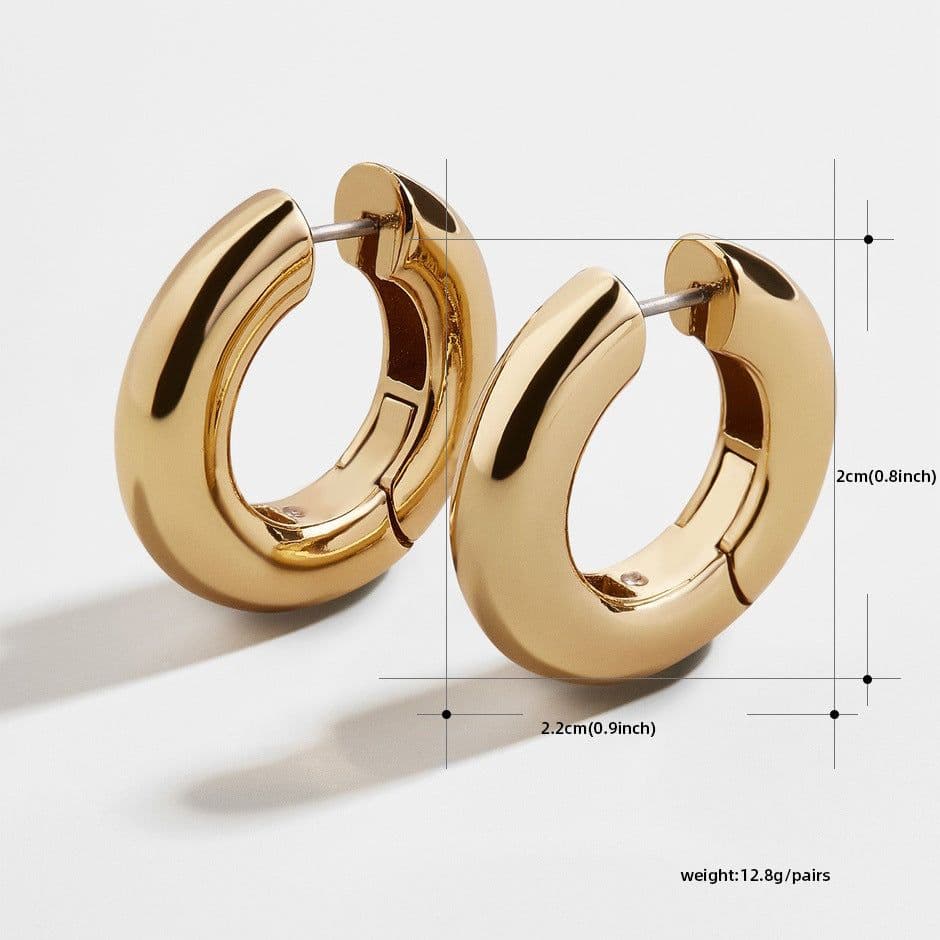 image-Stainless Steel Round Wire Earrings Hypoallergenic