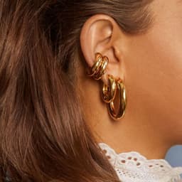 image-Stainless Steel Round Wire Earrings Hypoallergenic