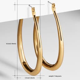 image-Stainless Steel Round Wire Earrings Hypoallergenic