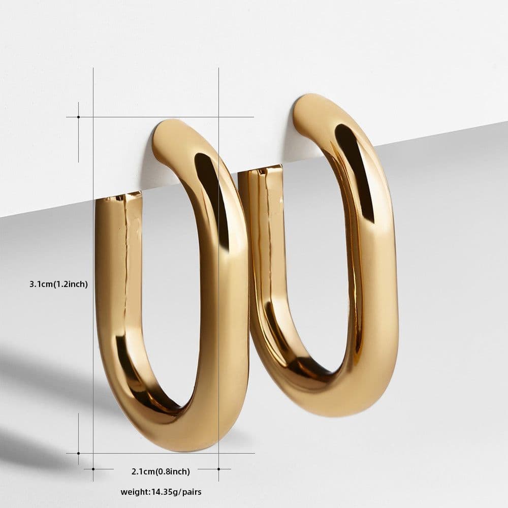 image-Stainless Steel Round Wire Earrings Hypoallergenic