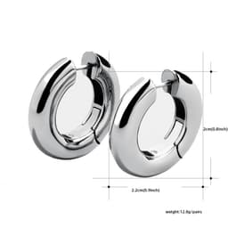 image-Stainless Steel Round Wire Earrings Hypoallergenic
