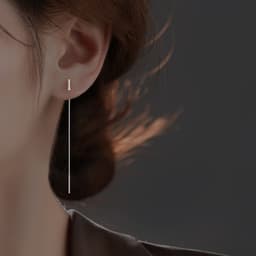 image-Sterling Silver Letter Earrings Korean Style Ear Wire EX2-614