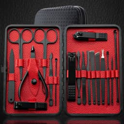 image-18-Piece Nail Clippers Manicure Tool Set Black