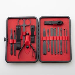 image-18-Piece Nail Clippers Manicure Tool Set Black
