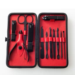 image-18-Piece Nail Clippers Manicure Tool Set Black