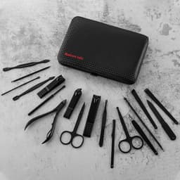 image-18-Piece Nail Clippers Manicure Tool Set Black