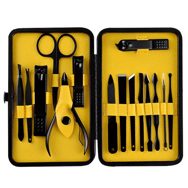 image-18-Piece Nail Clippers Manicure Tool Set Black