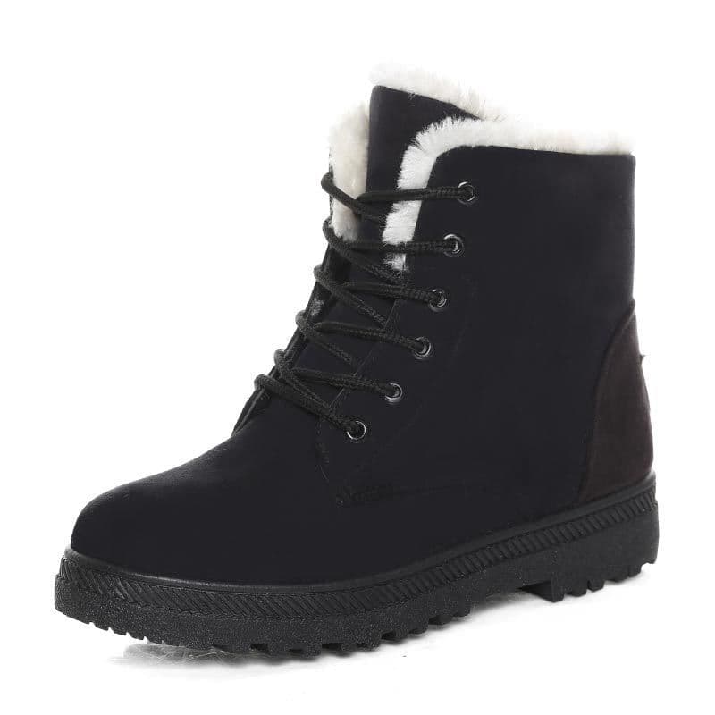 image-Women's Korean Style Snow Boots Flat Heel Winter Cotton Shoes E03