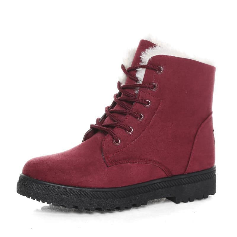 image-Women's Korean Style Snow Boots Flat Heel Winter Cotton Shoes E03