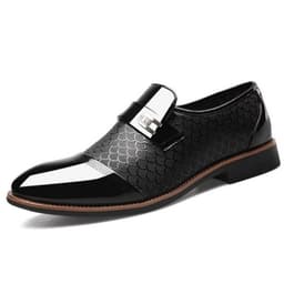 image-Men's Embossed Leather Casual Shoes Size 47-48 Large