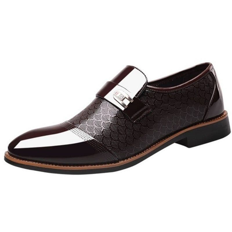 image-Men's Embossed Leather Casual Shoes Size 47-48 Large