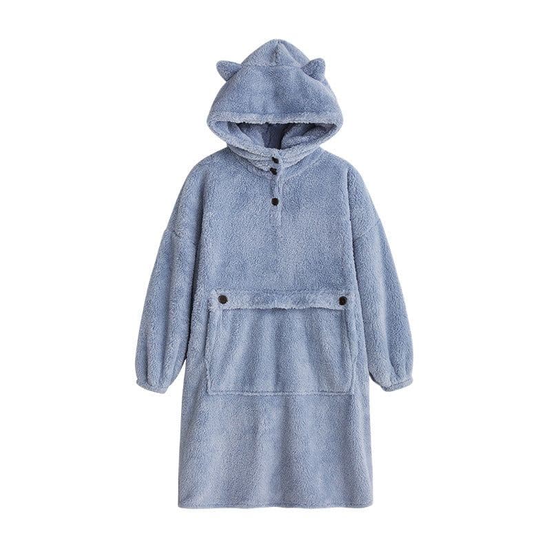 image-Women's Flannel Nightgown Thickened Pullover Pajama Set