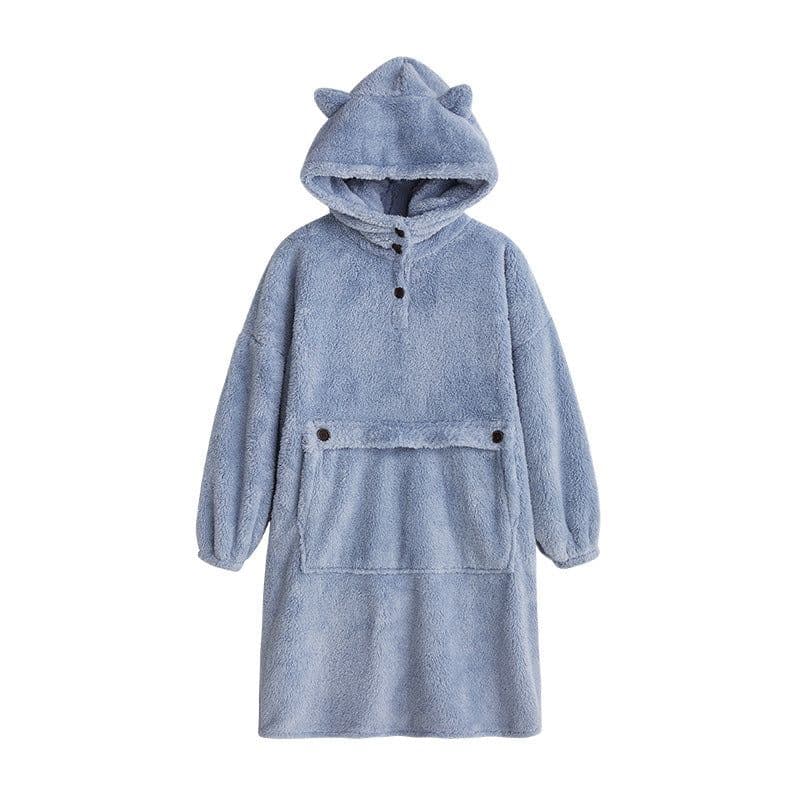image-Women's Flannel Nightgown Thickened Pullover Pajama Set