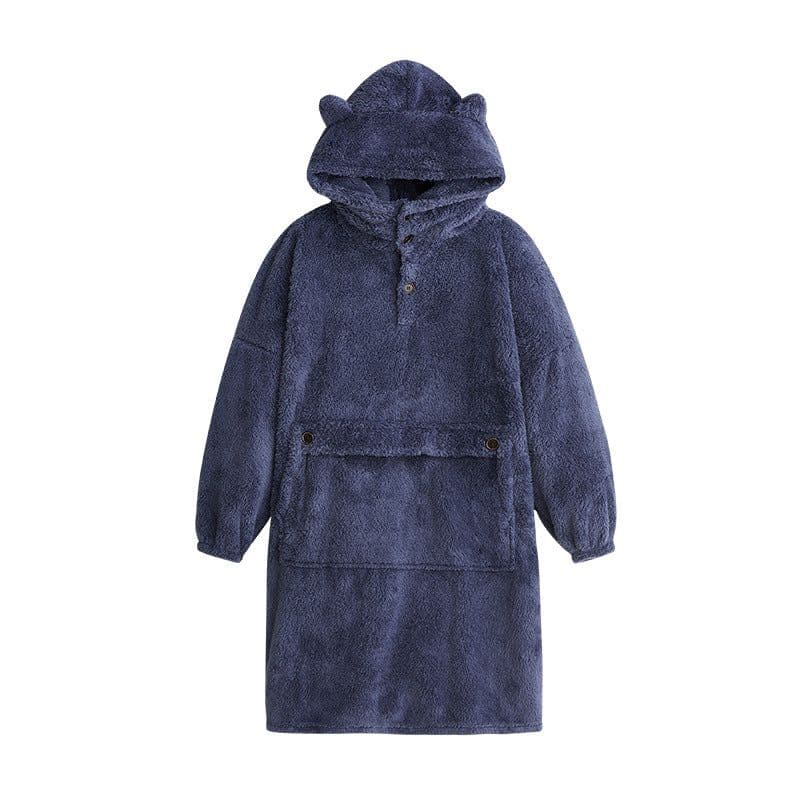 image-Women's Flannel Nightgown Thickened Pullover Pajama Set
