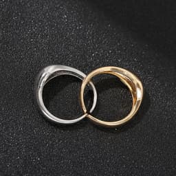 image-Matt Gold Geometric Ring Simple Women's Fashion Jewelry