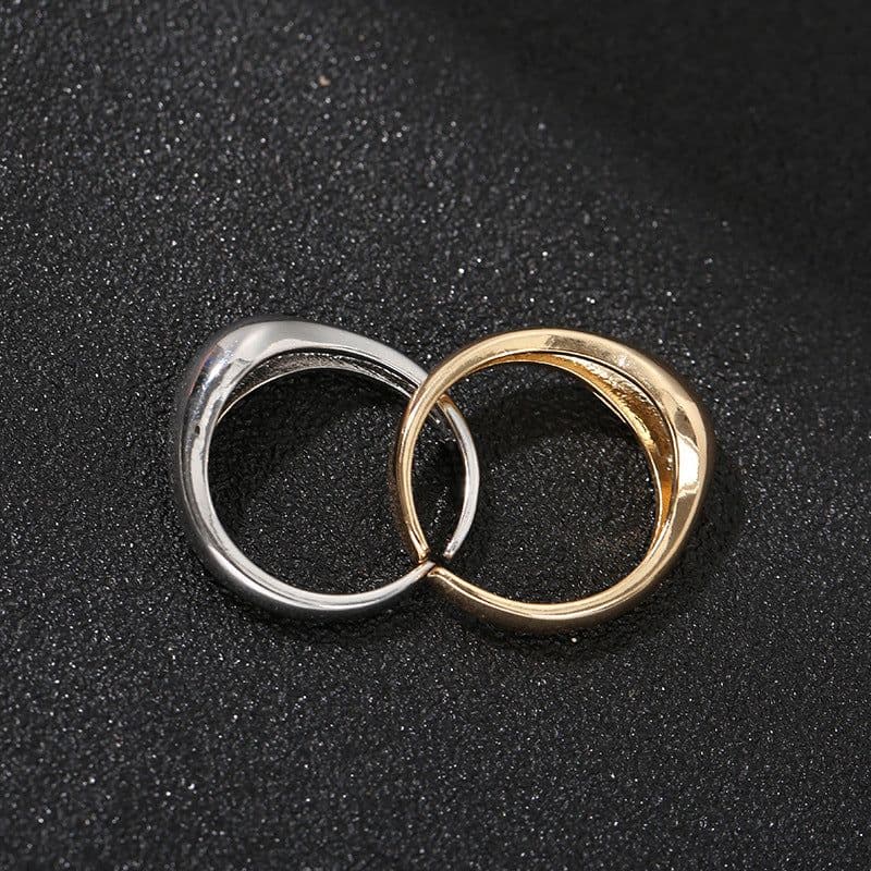 image-Matt Gold Geometric Ring Simple Women's Fashion Jewelry