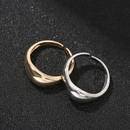 image-Matt Gold Geometric Ring Simple Women's Fashion Jewelry