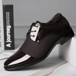 image-Men's Pointed Toe Dress Leather Shoes Business Formal Oxfords