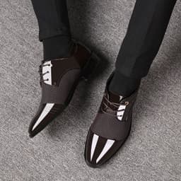 image-Men's Pointed Toe Dress Leather Shoes Business Formal Oxfords