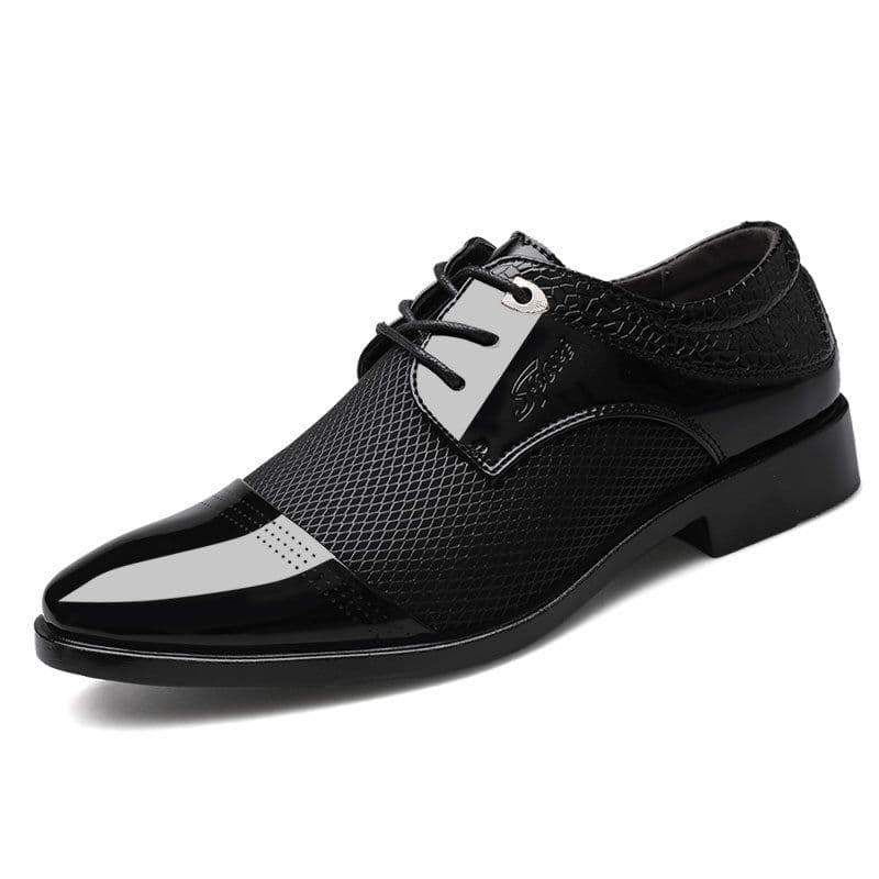 image-Men's Pointed Toe Dress Leather Shoes Business Formal Oxfords
