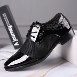 image-Men's Pointed Toe Dress Leather Shoes Business Formal Oxfords