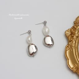 image-HYACINTH Freshwater Pearl Earrings 925 Silver Needle Korean Style