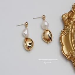 image-HYACINTH Freshwater Pearl Earrings 925 Silver Needle Korean Style