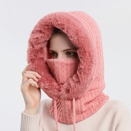 image-Xin Bao Crown Winter Ski Mask Scarf Hood Windproof Warm Hat
