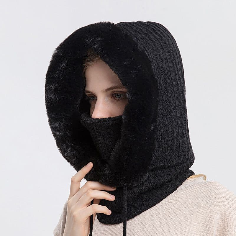 image-Xin Bao Crown Winter Ski Mask Scarf Hood Windproof Warm Hat