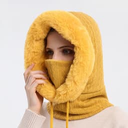 image-Xin Bao Crown Winter Ski Mask Scarf Hood Windproof Warm Hat