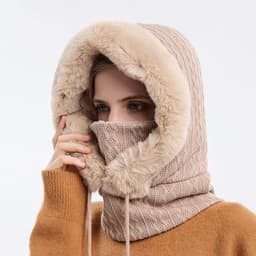 image-Xin Bao Crown Winter Ski Mask Scarf Hood Windproof Warm Hat