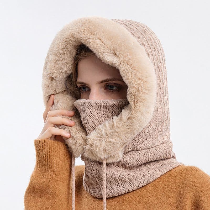 image-Xin Bao Crown Winter Ski Mask Scarf Hood Windproof Warm Hat