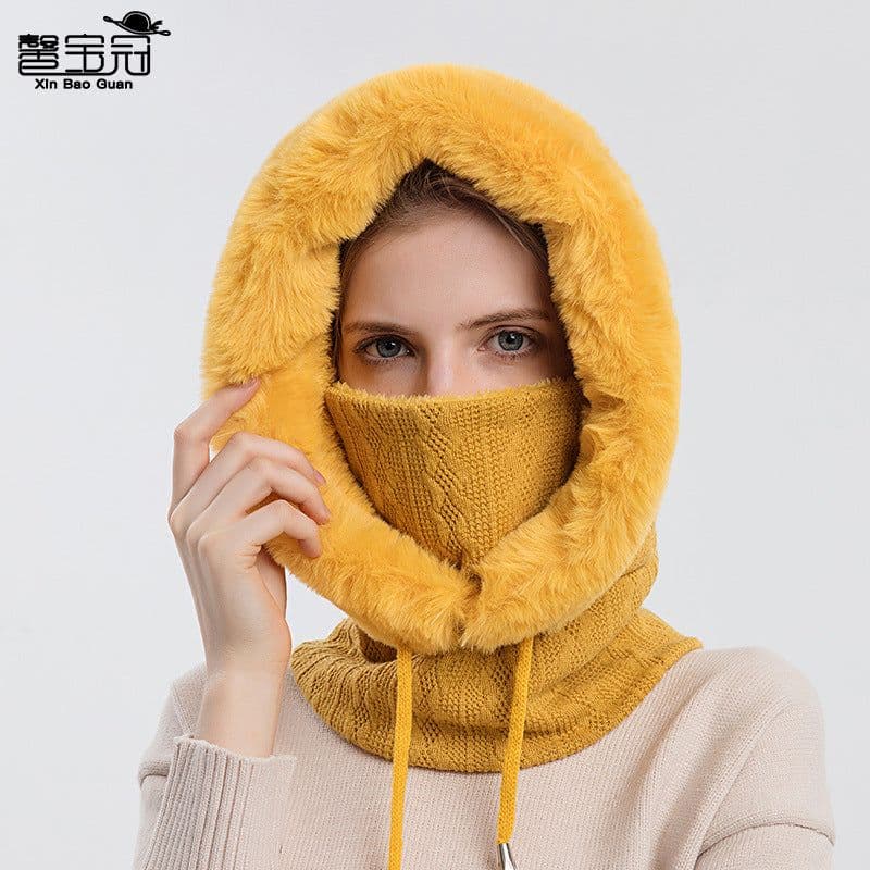 image-Xin Bao Crown Winter Ski Mask Scarf Hood Windproof Warm Hat