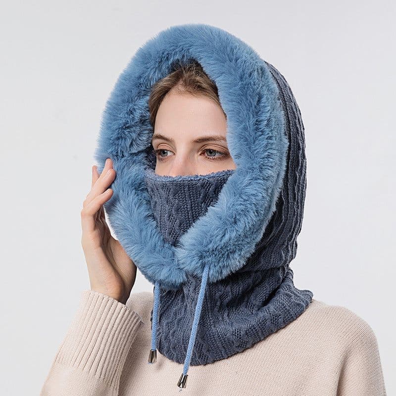 image-Xin Bao Crown Winter Ski Mask Scarf Hood Windproof Warm Hat