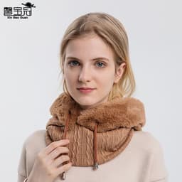 image-Xin Bao Crown Winter Ski Mask Scarf Hood Windproof Warm Hat