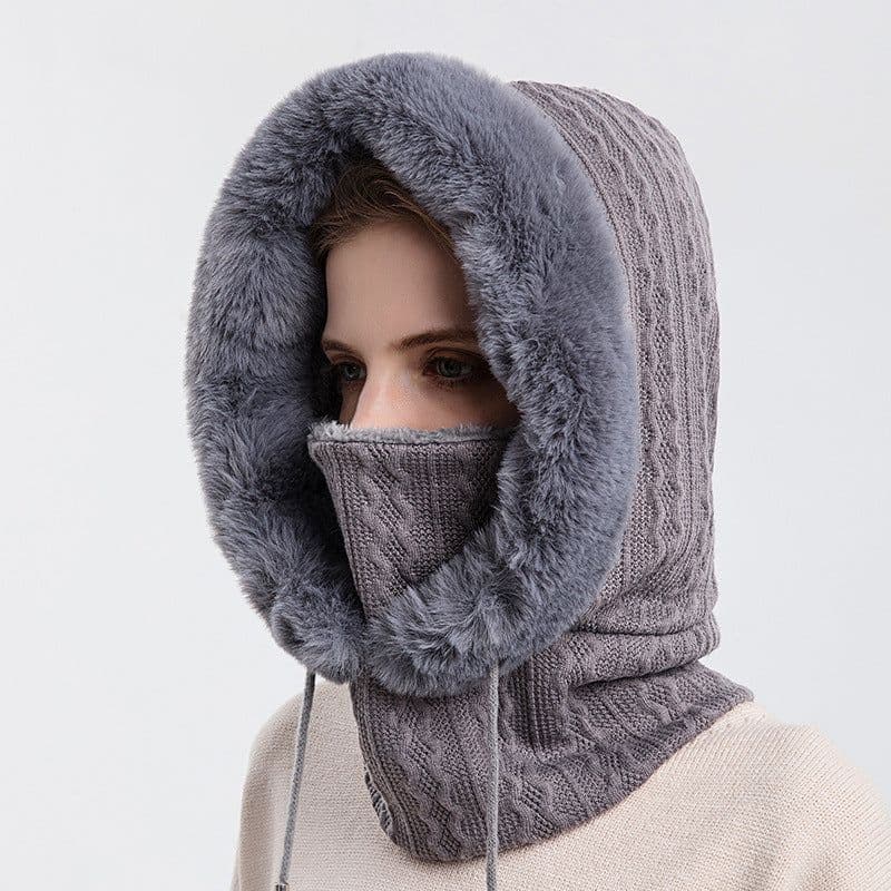 image-Xin Bao Crown Winter Ski Mask Scarf Hood Windproof Warm Hat