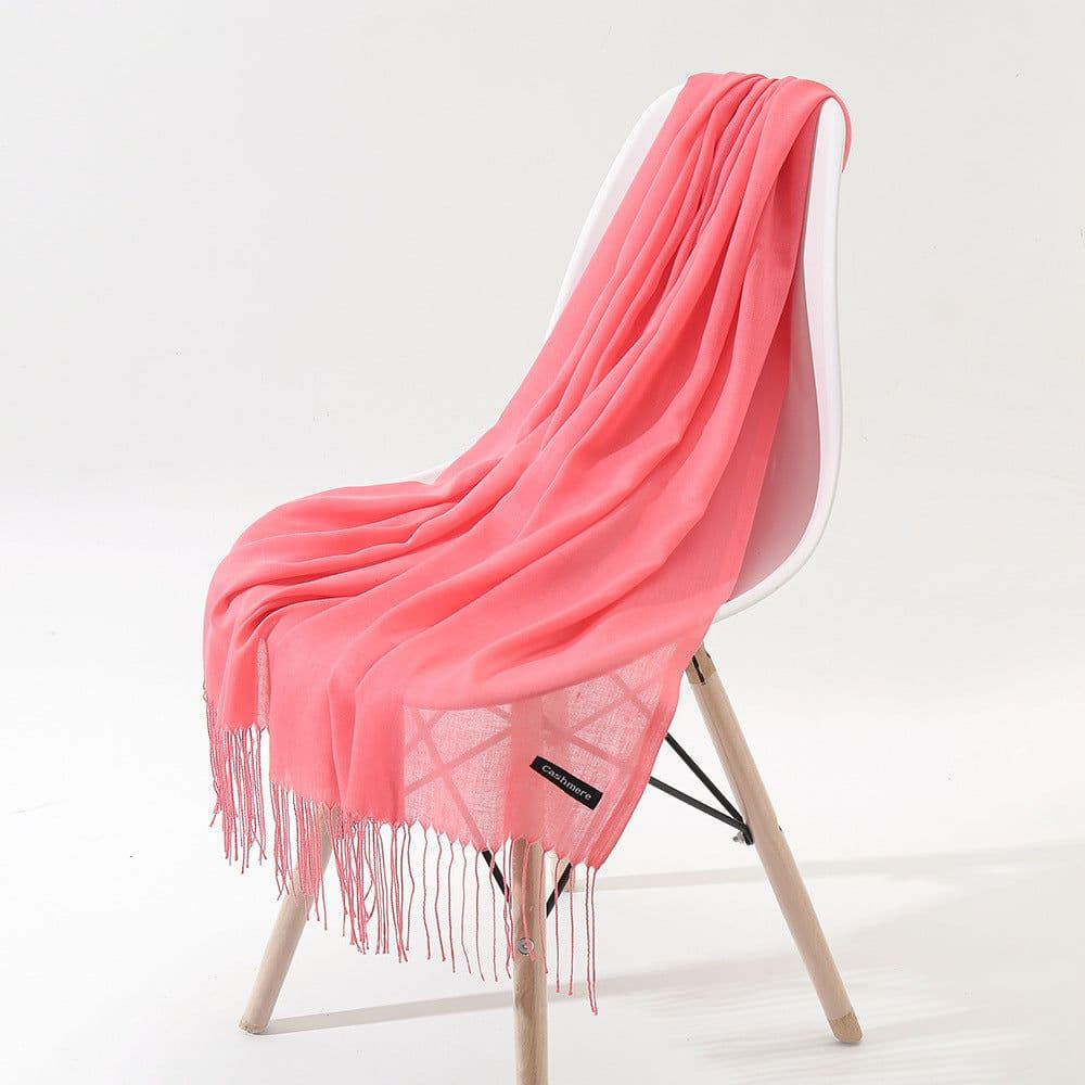 image-LAVENA Imitation Cashmere Scarf Women Solid Color Shawl 70x185cm