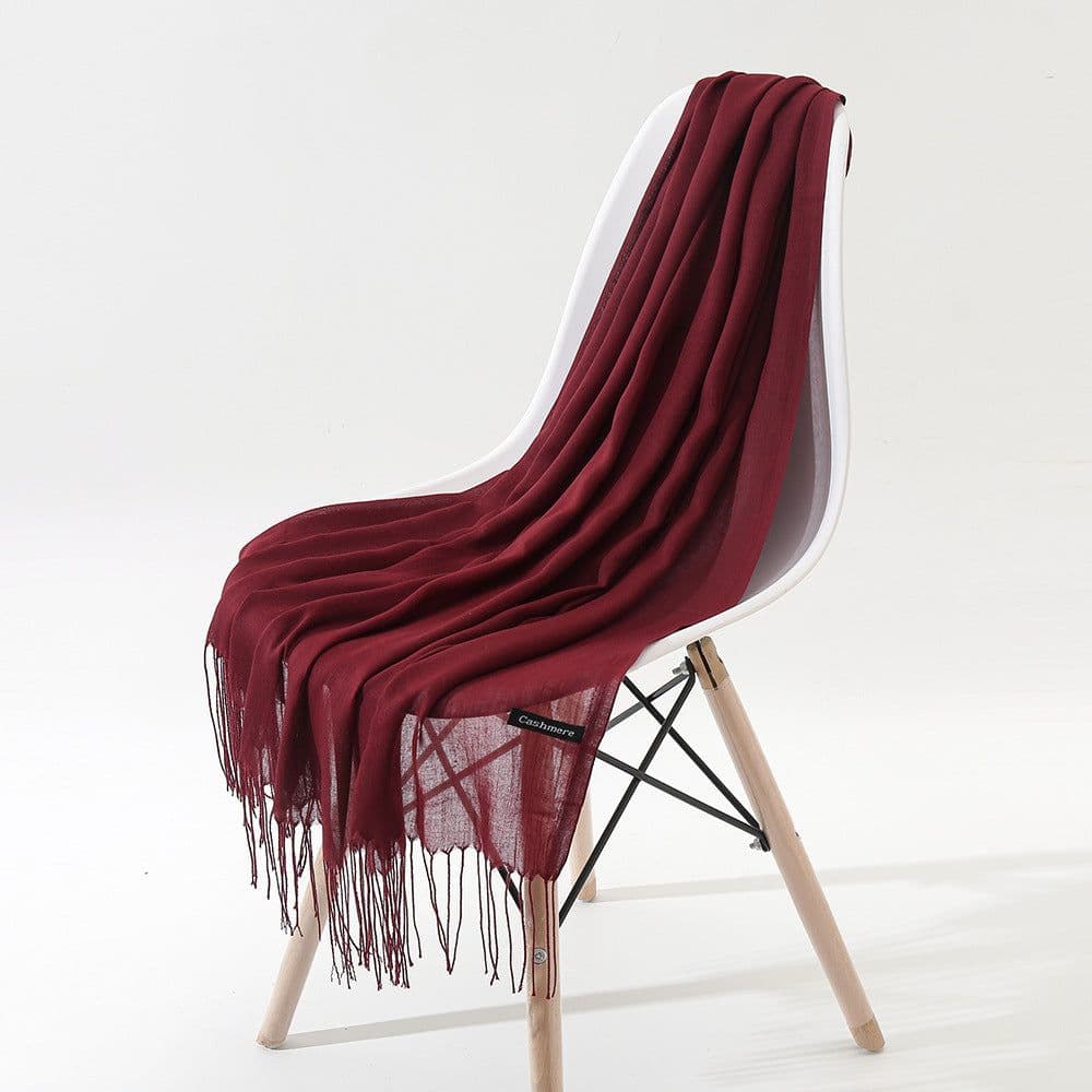 image-LAVENA Imitation Cashmere Scarf Women Solid Color Shawl 70x185cm