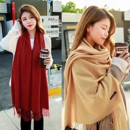 image-LAVENA Imitation Cashmere Scarf Women Solid Color Shawl 70x185cm