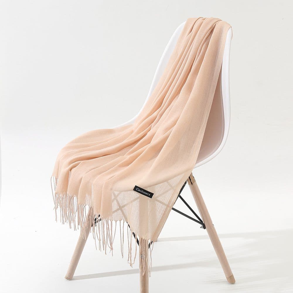 image-LAVENA Imitation Cashmere Scarf Women Solid Color Shawl 70x185cm