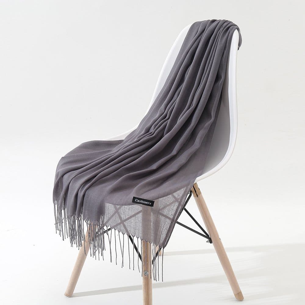 image-LAVENA Imitation Cashmere Scarf Women Solid Color Shawl 70x185cm