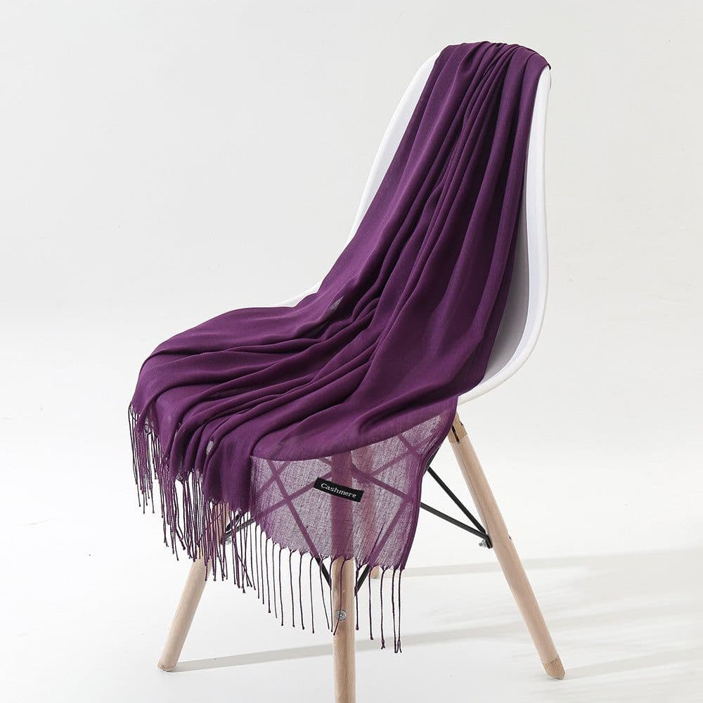 image-LAVENA Imitation Cashmere Scarf Women Solid Color Shawl 70x185cm