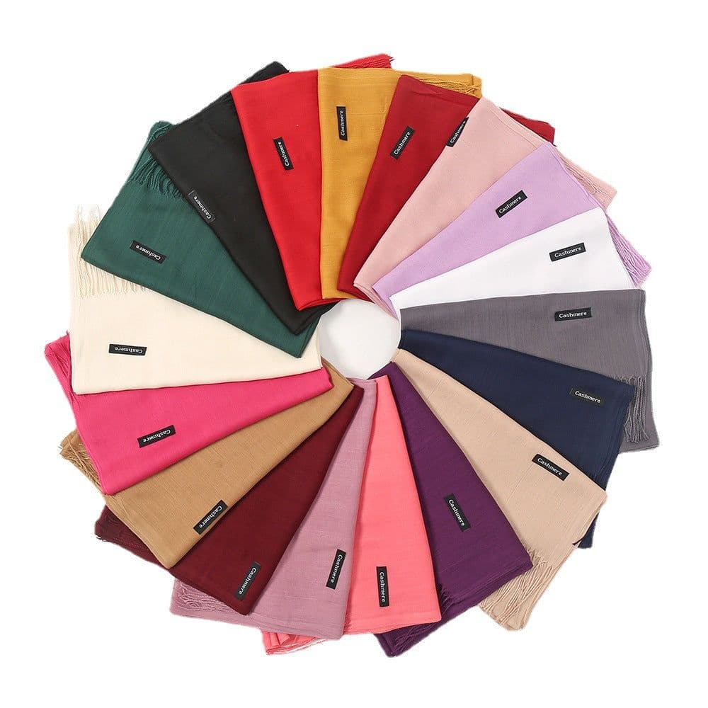 image-LAVENA Imitation Cashmere Scarf Women Solid Color Shawl 70x185cm