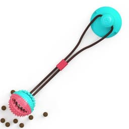 image-Dog Chew Toy Ball with Sucker - Molar Teeth Cleaning Plastic Toy