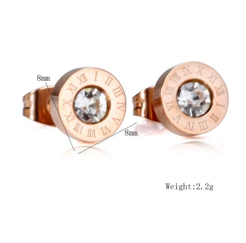 image-Rose Gold Stainless Steel Wave Earrings for Couples TSSP-196