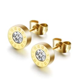 image-Rose Gold Stainless Steel Wave Earrings for Couples TSSP-196