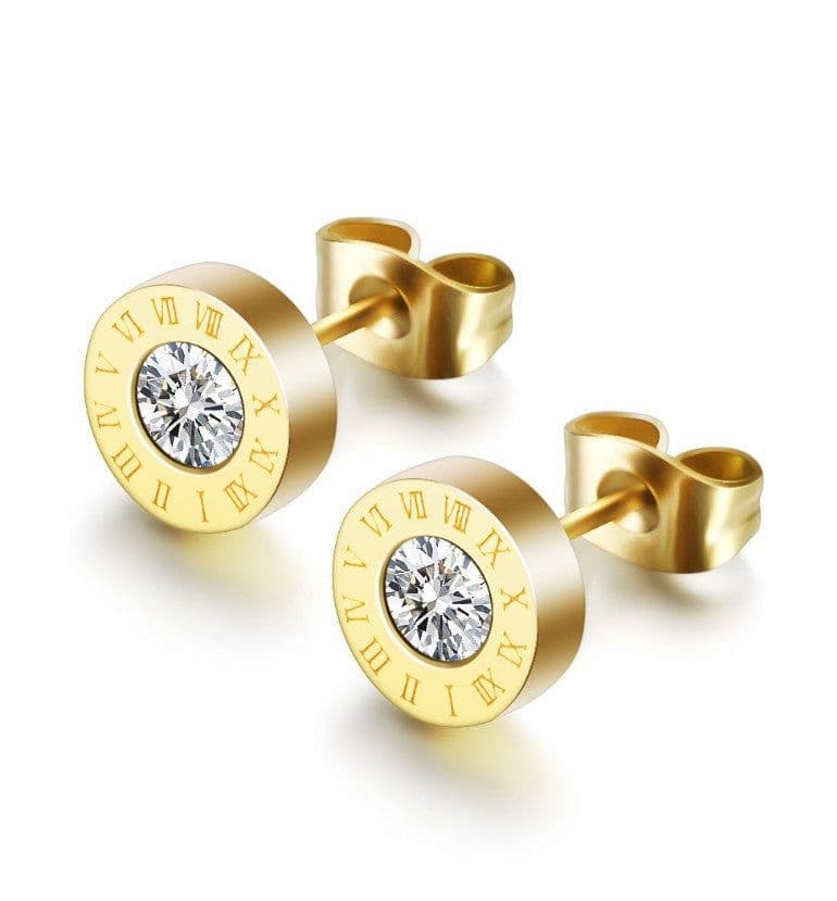 image-Rose Gold Stainless Steel Wave Earrings for Couples TSSP-196