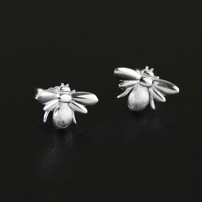 image-The Bees Earrings S925 Sterling Silver Bee Earrings Rose Gold